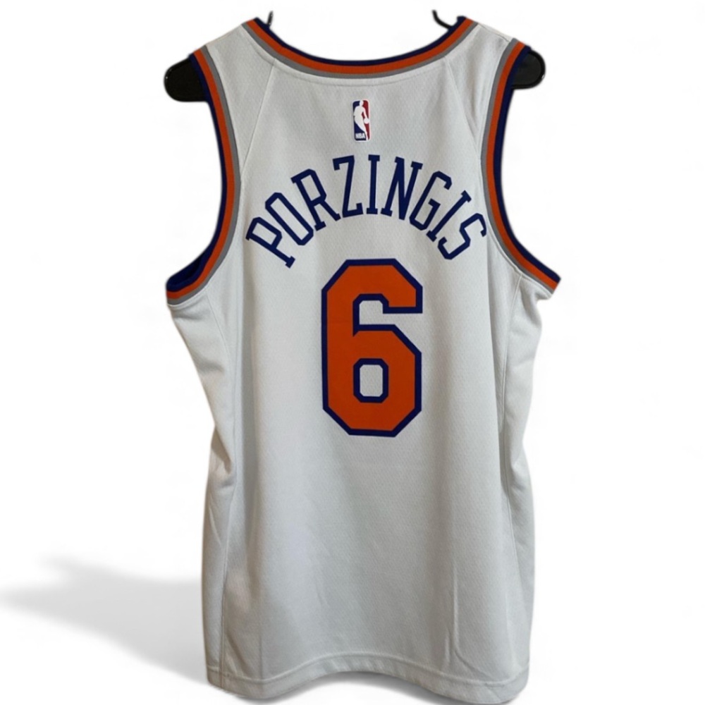 adidas Kids White Basketball Jersey with Orange and Blue Accents LENGHT +2” - Picture 2 of 3